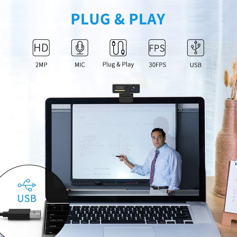 Q10-Black | FULL HD Webcam | Autofocus | F37 Multi-Lens 1080p